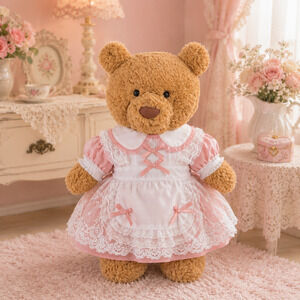 Large Bartholomew Bear & 16" Plush Clothes Outfit - Pink Bow Puffy Tulle Dress